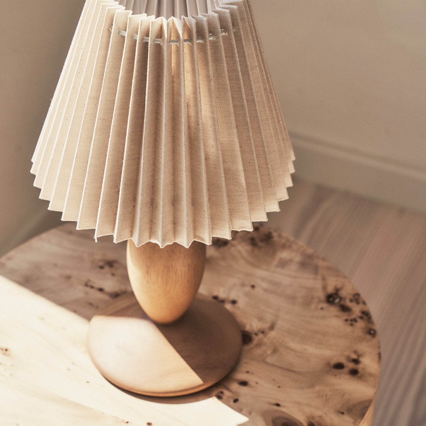 Elba - Warm Wood Pleated Shade Table Lamp