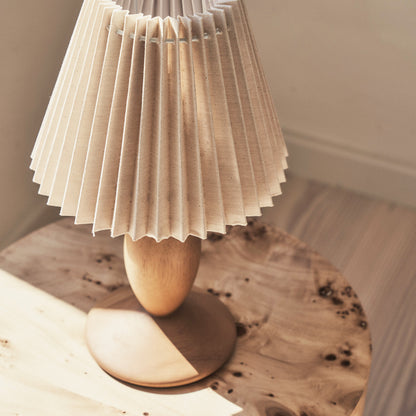 Elba - Warm Wood Pleated Shade Table Lamp
