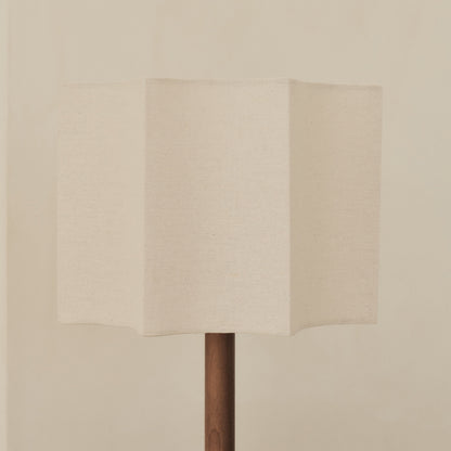 Esme - Dark Wood Inverted Scallop Shade Table Lamp