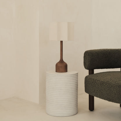 Esme - Dark Wood Inverted Scallop Shade Table Lamp