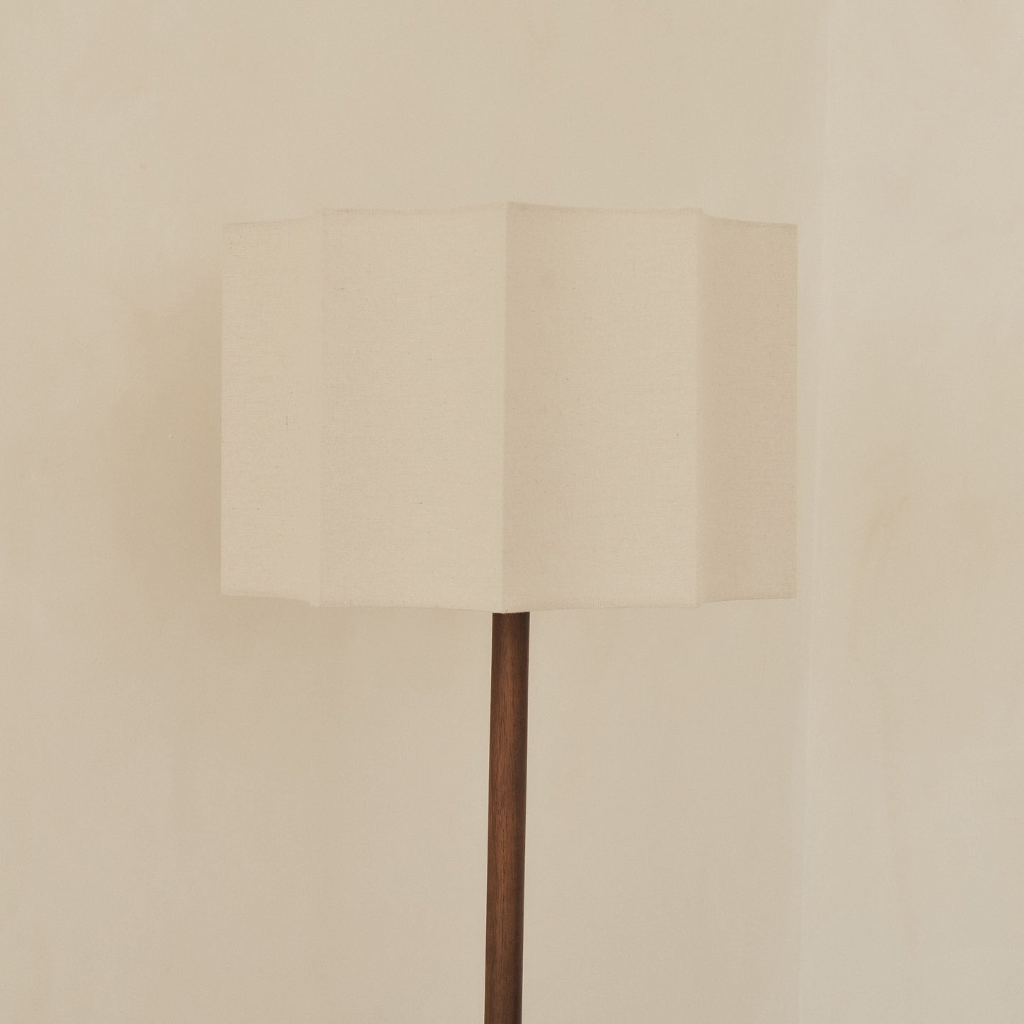 Esme - Dark Wood Inverted Scallop Shade Floor Lamp