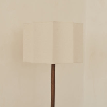 Esme - Dark Wood Inverted Scallop Shade Floor Lamp