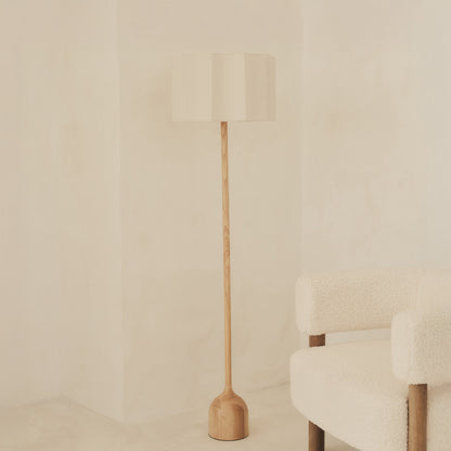 Esme - Light Wood Inverted Scallop Shade Floor Lamp