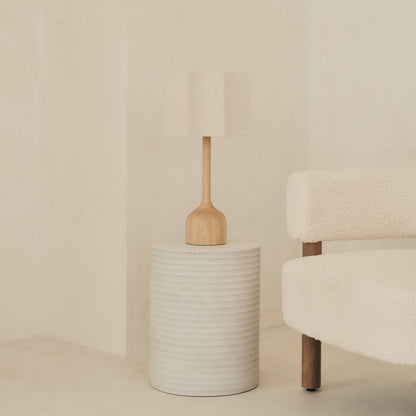 Esme - Light Wood Inverted Scallop Shade Table Lamp