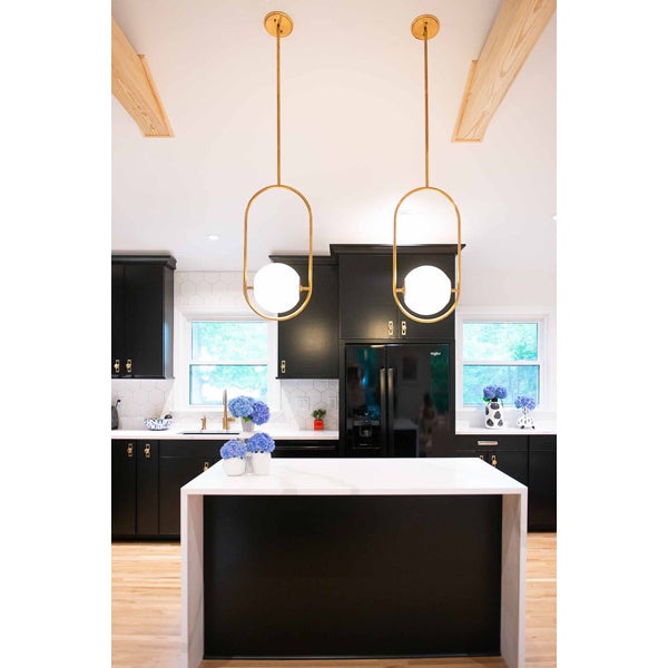 Everley 1 Light Pendant Light - Vintage Brass