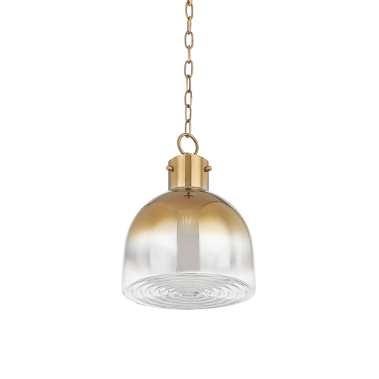 Beryl Glass Pendant Light - Brass