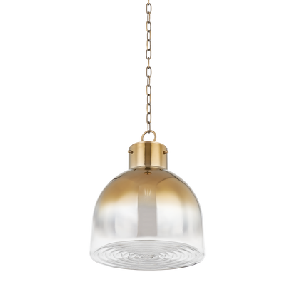 Beryl Glass Pendant Light - Brass