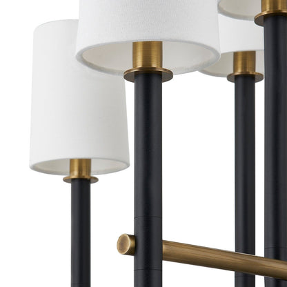 Belvedere 10 Light Chandelier - Patina Brass & Textured Black