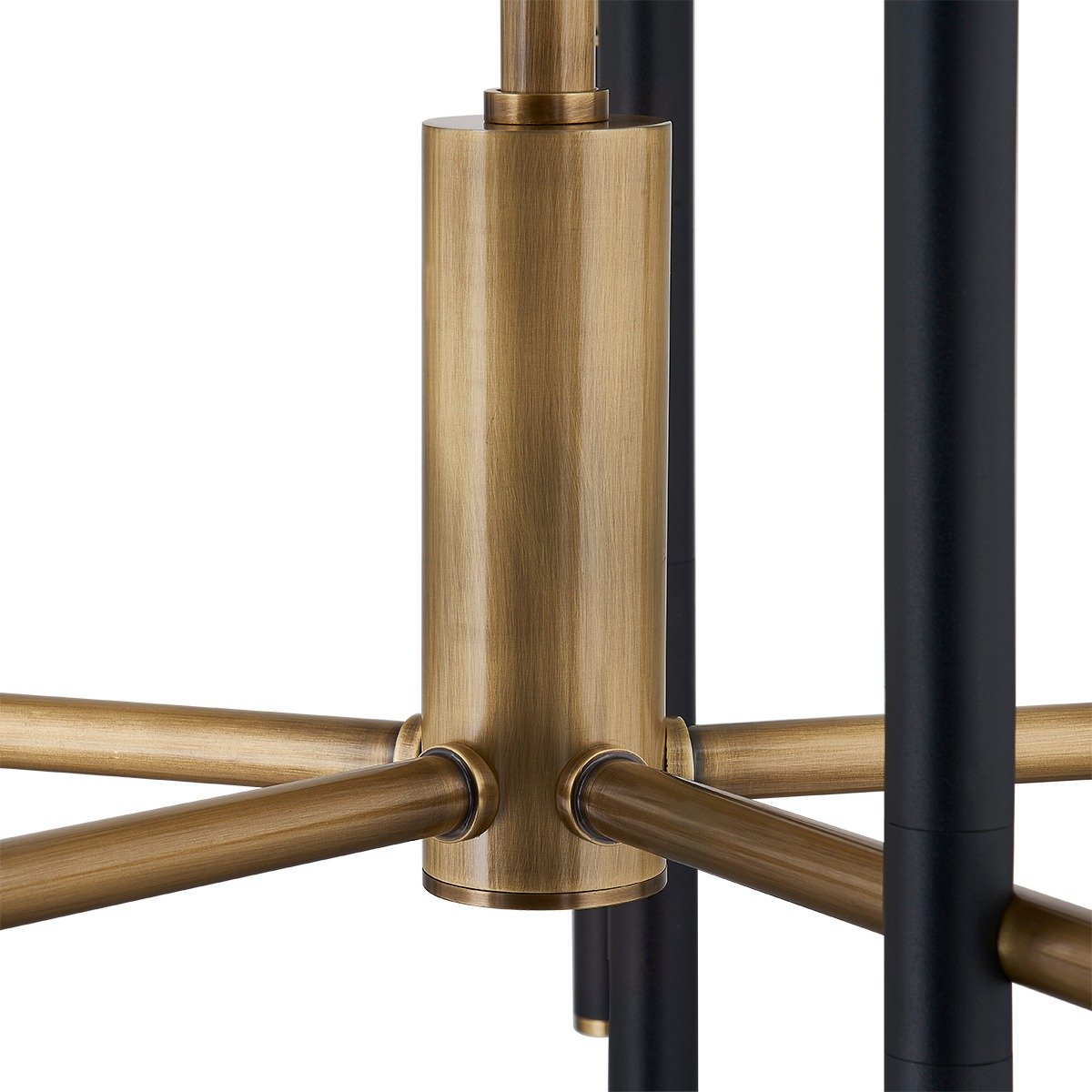 Belvedere 10 Light Chandelier - Patina Brass & Textured Black