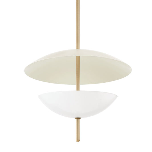 Dion 3 Light Pendant Light - Patina Brass & Soft Sand