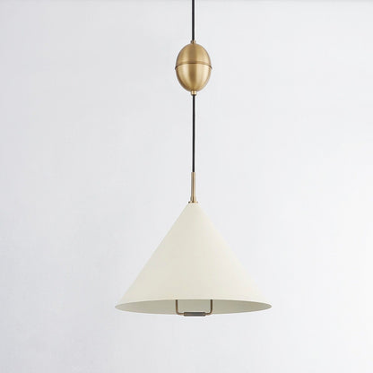 Fontana 1 Light Pendant Light - Patina Brass & Soft Sand