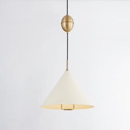 Fontana 1 Light Pendant Light - Patina Brass & Soft Sand