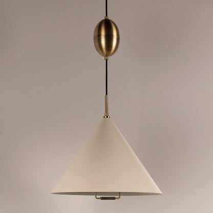 Fontana 1 Light Pendant Light - Patina Brass & Soft Sand