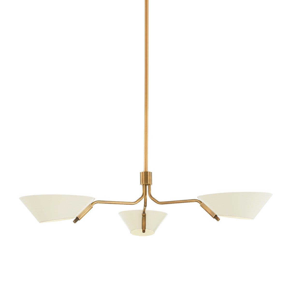 Sacramento 3 Light Chandelier - Patina Brass & Soft Sand