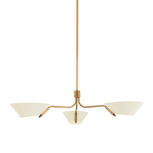 Sacramento 3 Light Chandelier - Patina Brass & Soft Sand
