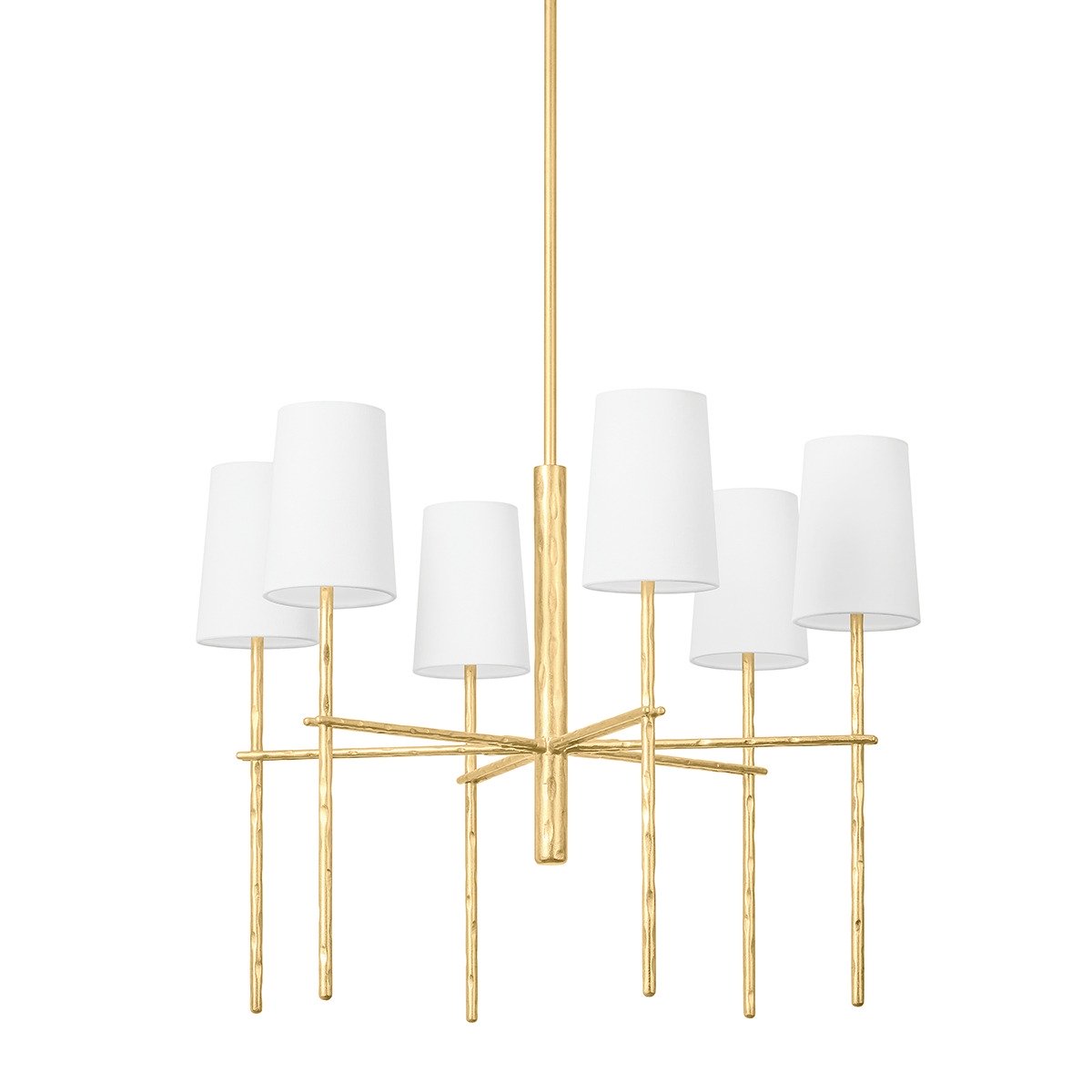 River 6 Light Chandelier - Vintage Gold Leaf
