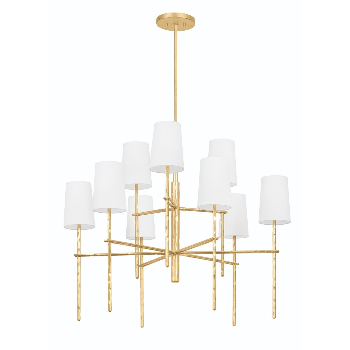 River 9 Light Chandelier - Vintage Gold Leaf