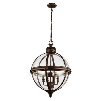 Adams 4 Light British Chandelier - Bronze