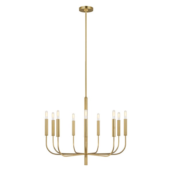 Brianna 9 Light Chandelier - Burnished Brass