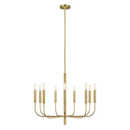 Brianna 9 Light Chandelier - Burnished Brass