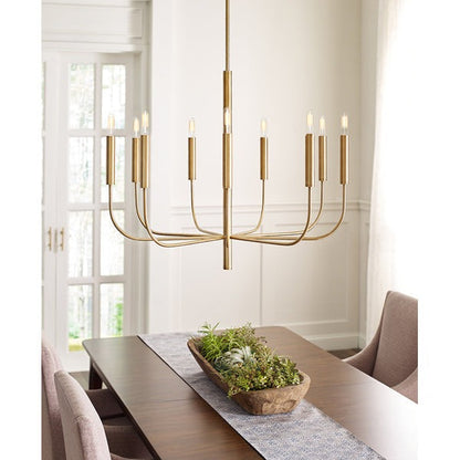 Brianna 9 Light Chandelier - Burnished Brass