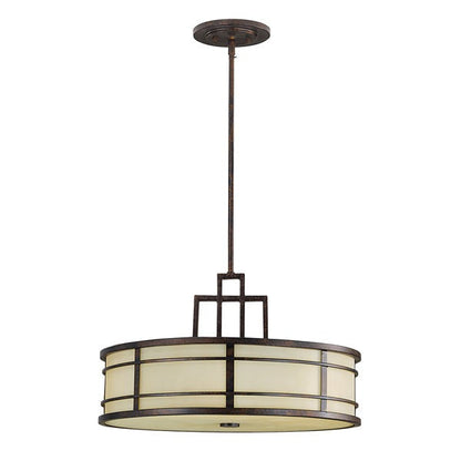 Fusion 3 Light Grecian Pendant Light - Bronze