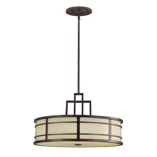 Fusion 3 Light Grecian Pendant Light - Bronze