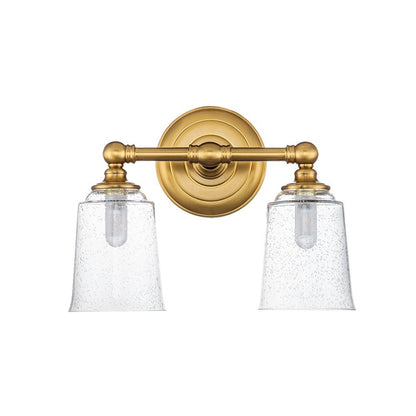 Feiss Huguenot Lake 2 Light Above Mirror Light - Brass  | Outlet
