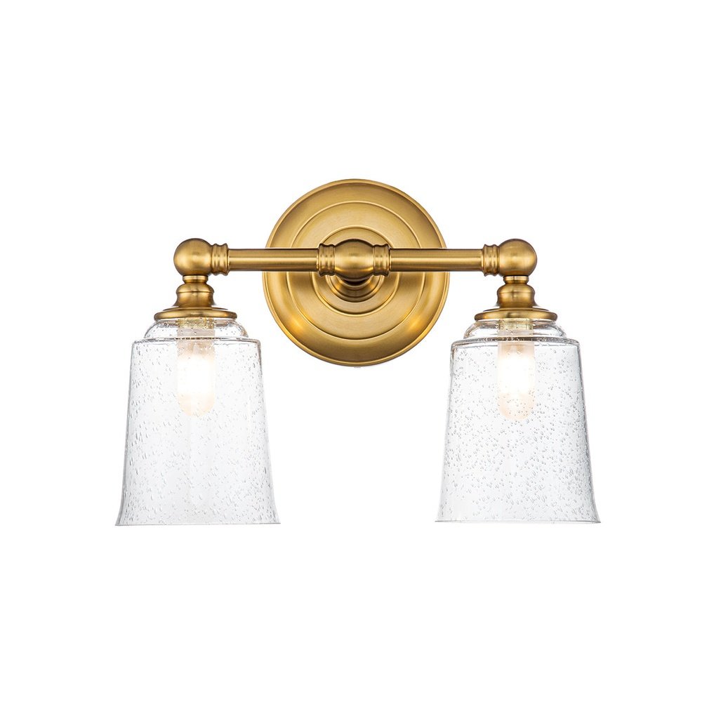 Feiss Huguenot Lake 2 Light Above Mirror Light - Brass
