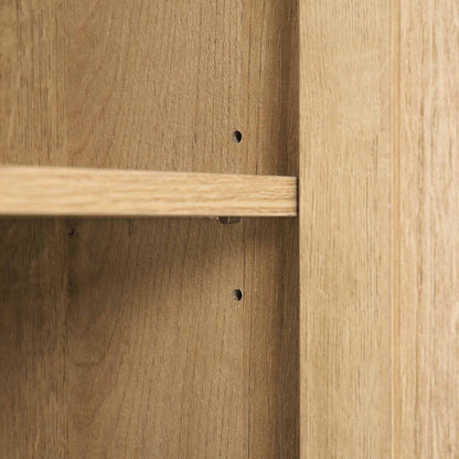 Frances Woven Rattan 1-Door Bathroom Cabinet, Natural