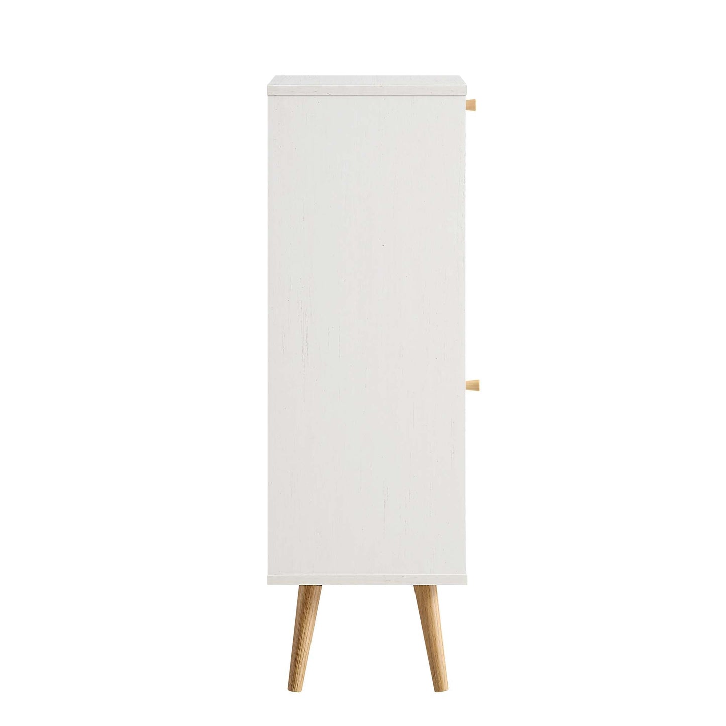 Frances Woven Rattan 1-Door Bathroom Cabinet, White