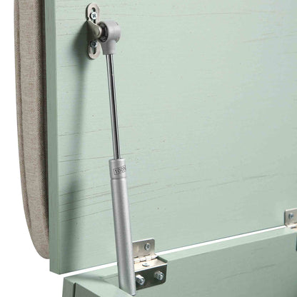 Frances Woven Rattan Single Storage Stool with Cushion, Mint