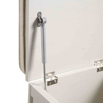 Frances Woven Rattan Single Storage Stool with Cushion, White