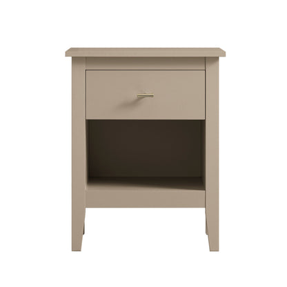 Oakham 1-Drawer Bedside Table, Deep Greige