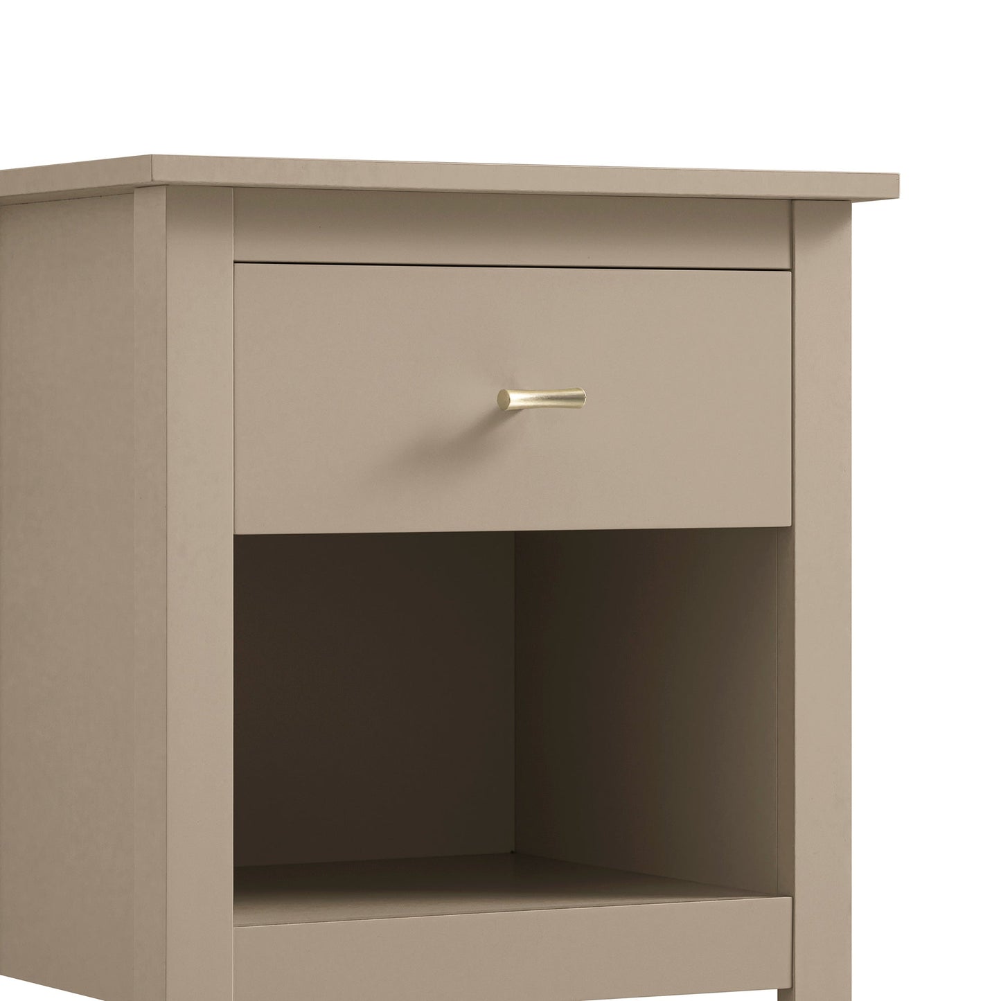 Oakham 1-Drawer Bedside Table, Deep Greige