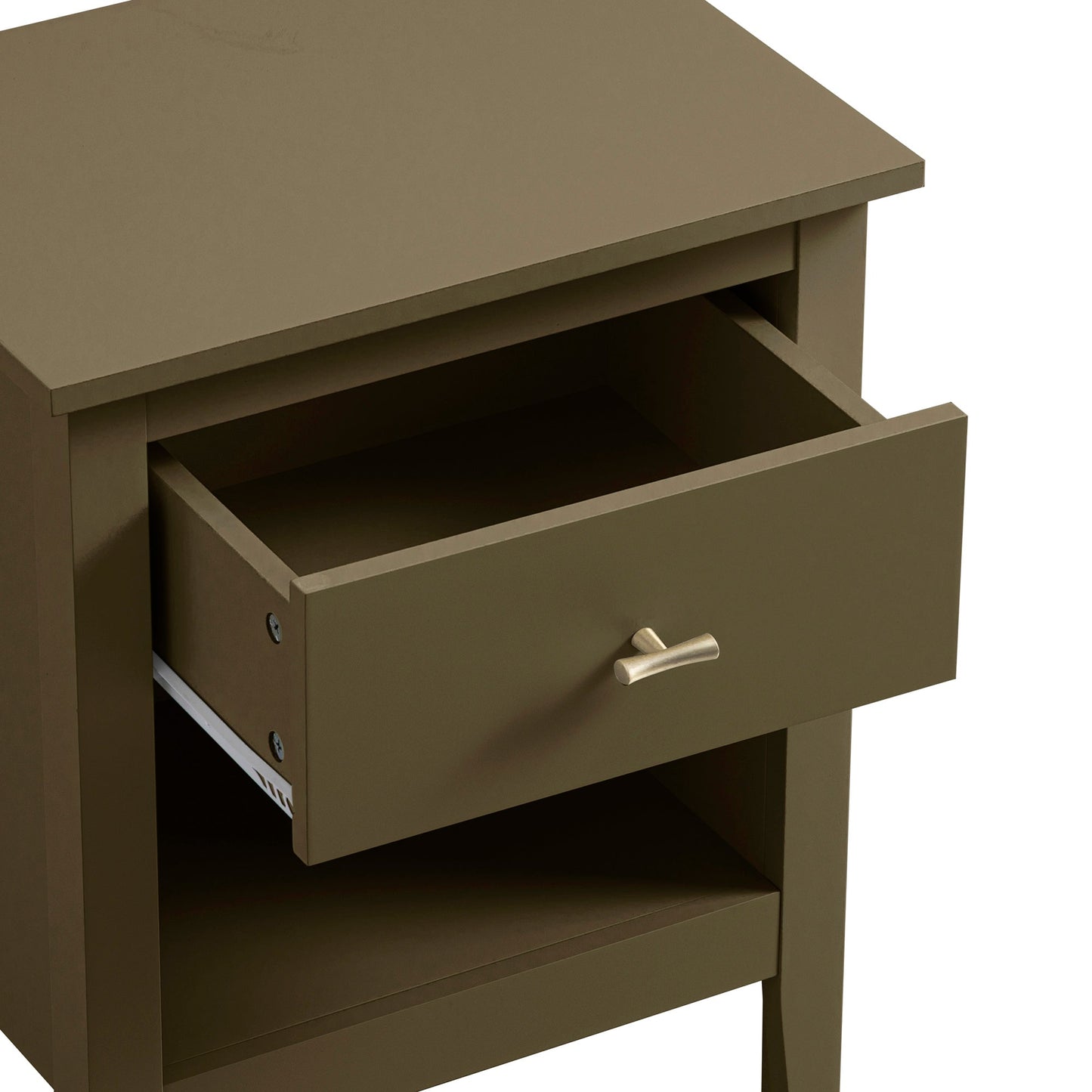 Oakham 1-Drawer Bedside Table, Olive Grove