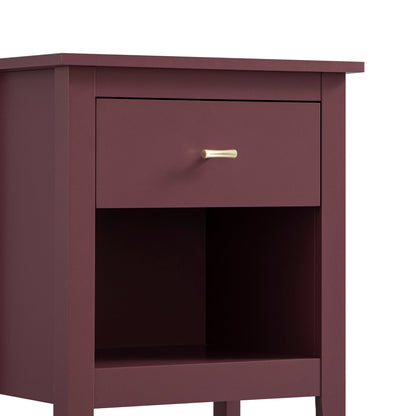 Oakham 1-Drawer Bedside Table, Wild Cherry