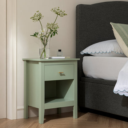 Oakham 1-Drawer Bedside Table, Desert Sage