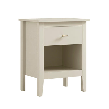 Oakham 1-Drawer Bedside Table, Shaded White