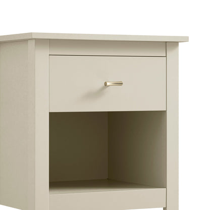 Oakham 1-Drawer Bedside Table, Shaded White