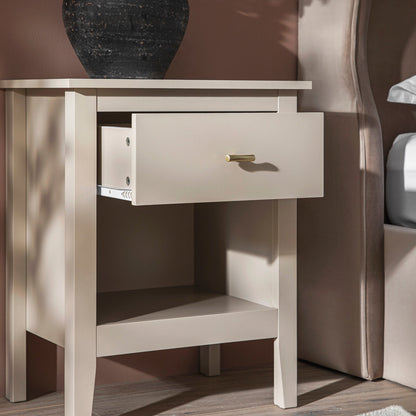 Oakham 1-Drawer Bedside Table, Shaded White