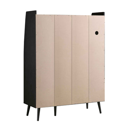 Frances Woven Rattan Kitchen Cabinet, Black