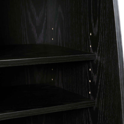 Frances Woven Rattan Kitchen Cabinet, Black