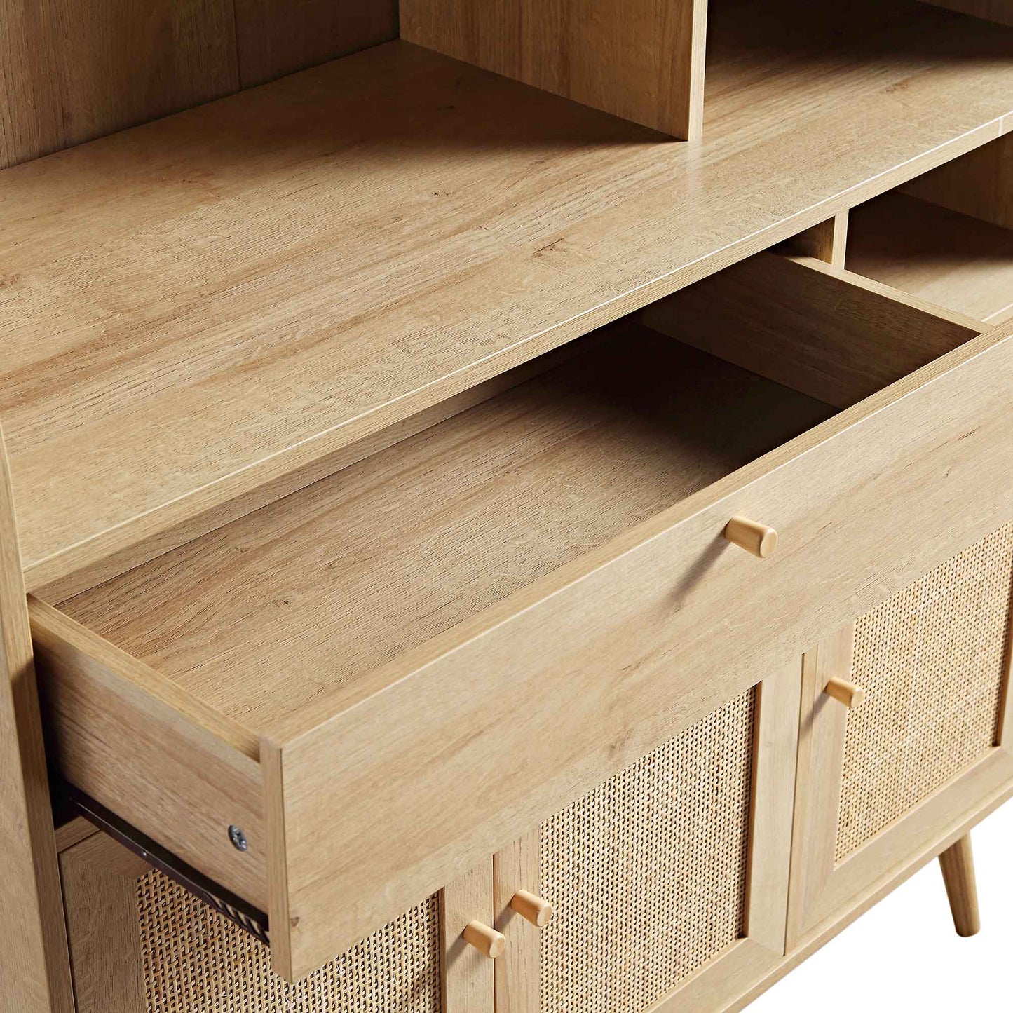 Frances Woven Rattan Kitchen Cabinet, Natural