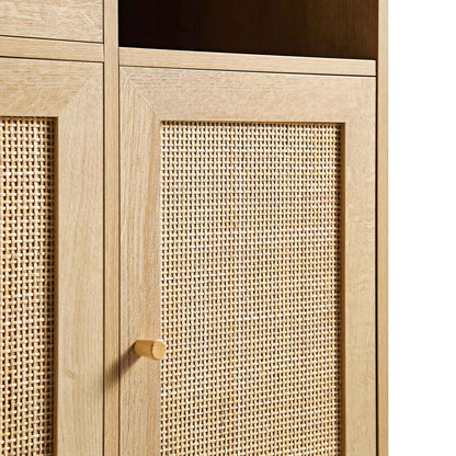 Frances Woven Rattan Kitchen Cabinet, Natural