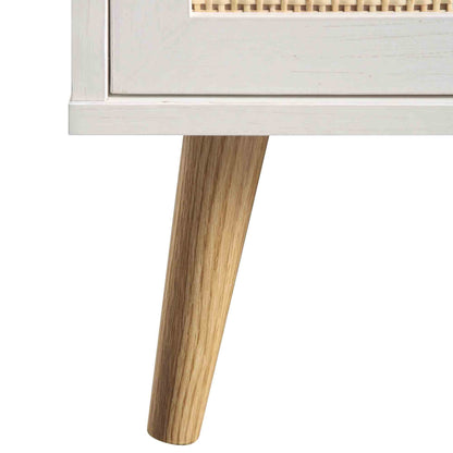 Frances Woven Rattan Kitchen Cabinet, White