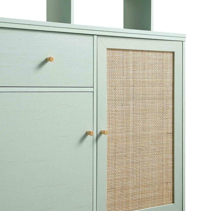 Frances Woven Rattan Dresser, Mint