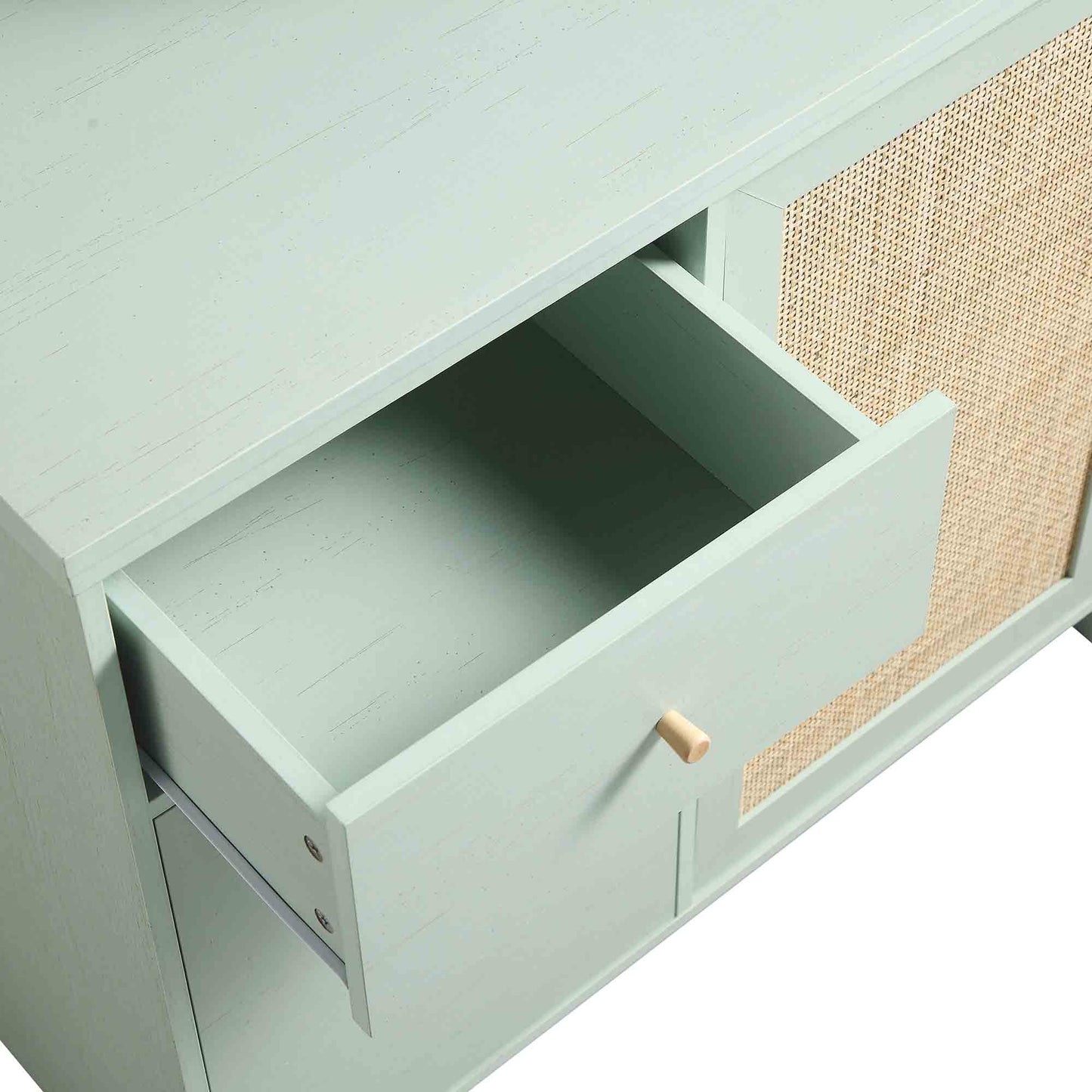 Frances Woven Rattan Dresser, Mint