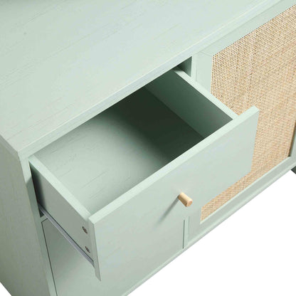 Frances Woven Rattan Dresser, Mint