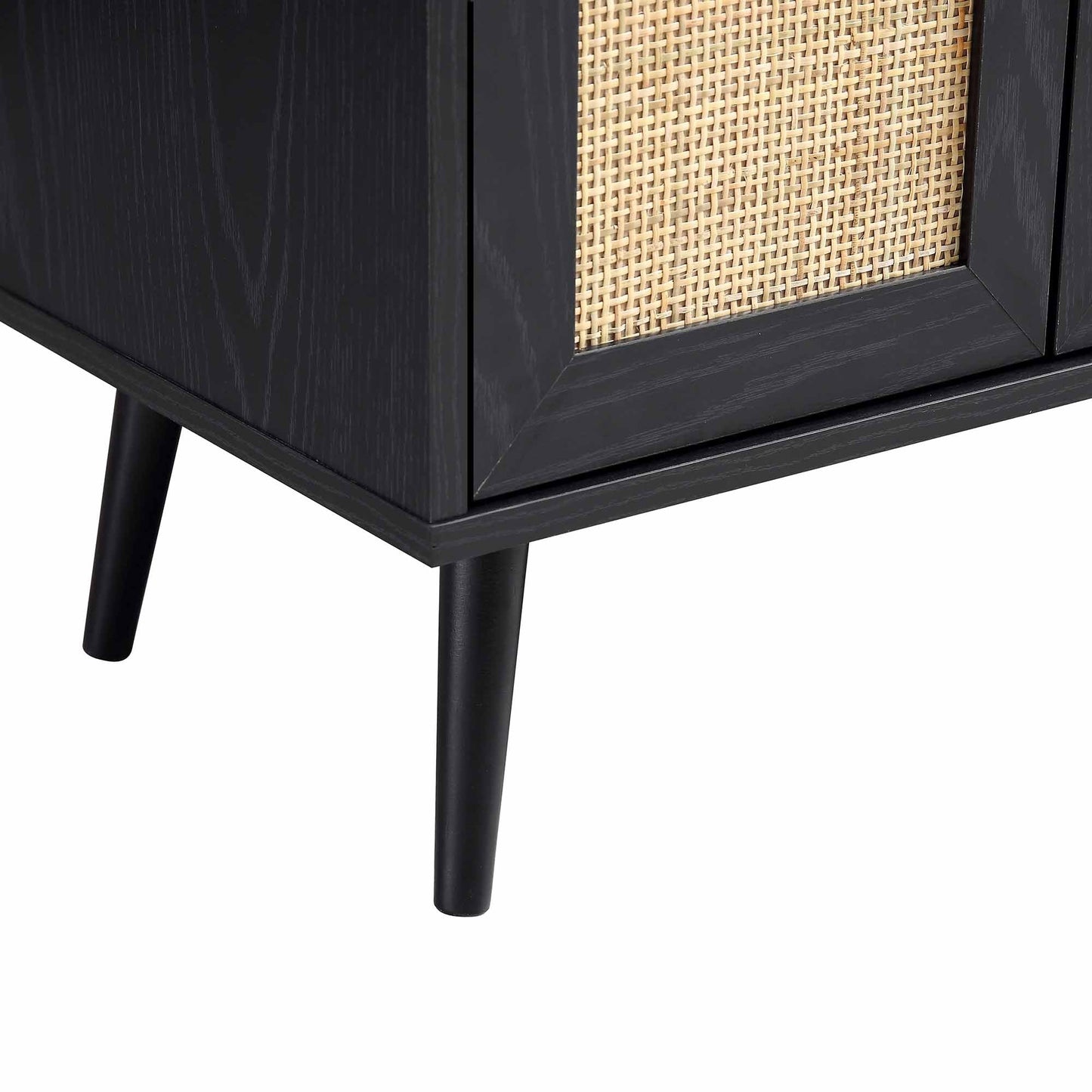 Frances Woven Rattan Drinks Cabinet, Black